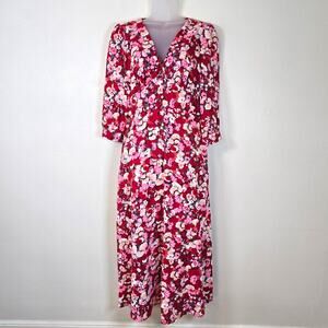 Emily & Me Y2K Dress Baby Doll Womens 12 Pink Floral Coquette Milk Maid Feminine